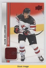 2023 Upper Deck Team Canada Juniors Men's U-20 Red Foil Olen Zellweger READ 0pe6