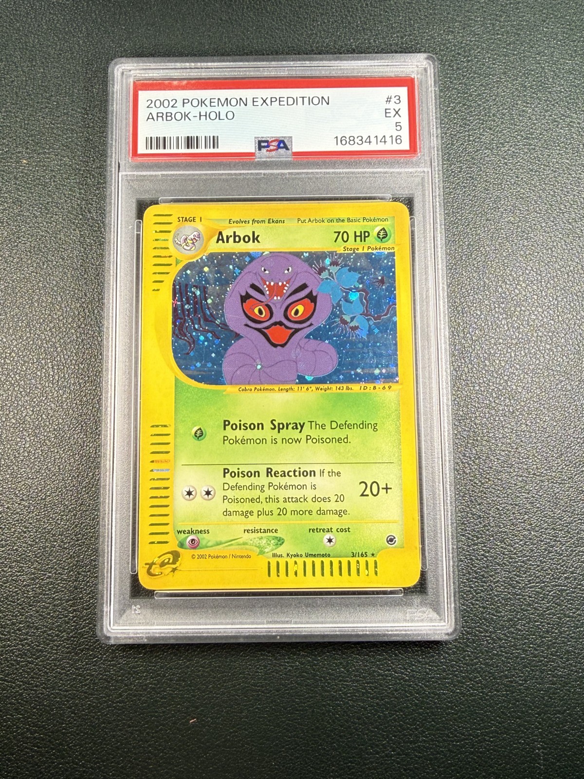 2002 POKEMON EXPEDITION #3 ARBOK-HOLO PSA 8