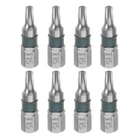 "8Stk T15 Torx Sechskant Schraubendreher Bit 1/4\" Sechskant Schaft 1\" S2 Stahl"