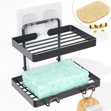 Adhesive Bar Soap Holder for Shower Wall with Soap Saver, Soap Dish for Showe...