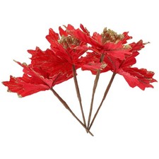  4 Pcs Fiori Di Stella Natale Glitterati Decorazione Floreale Finte Poinsettia