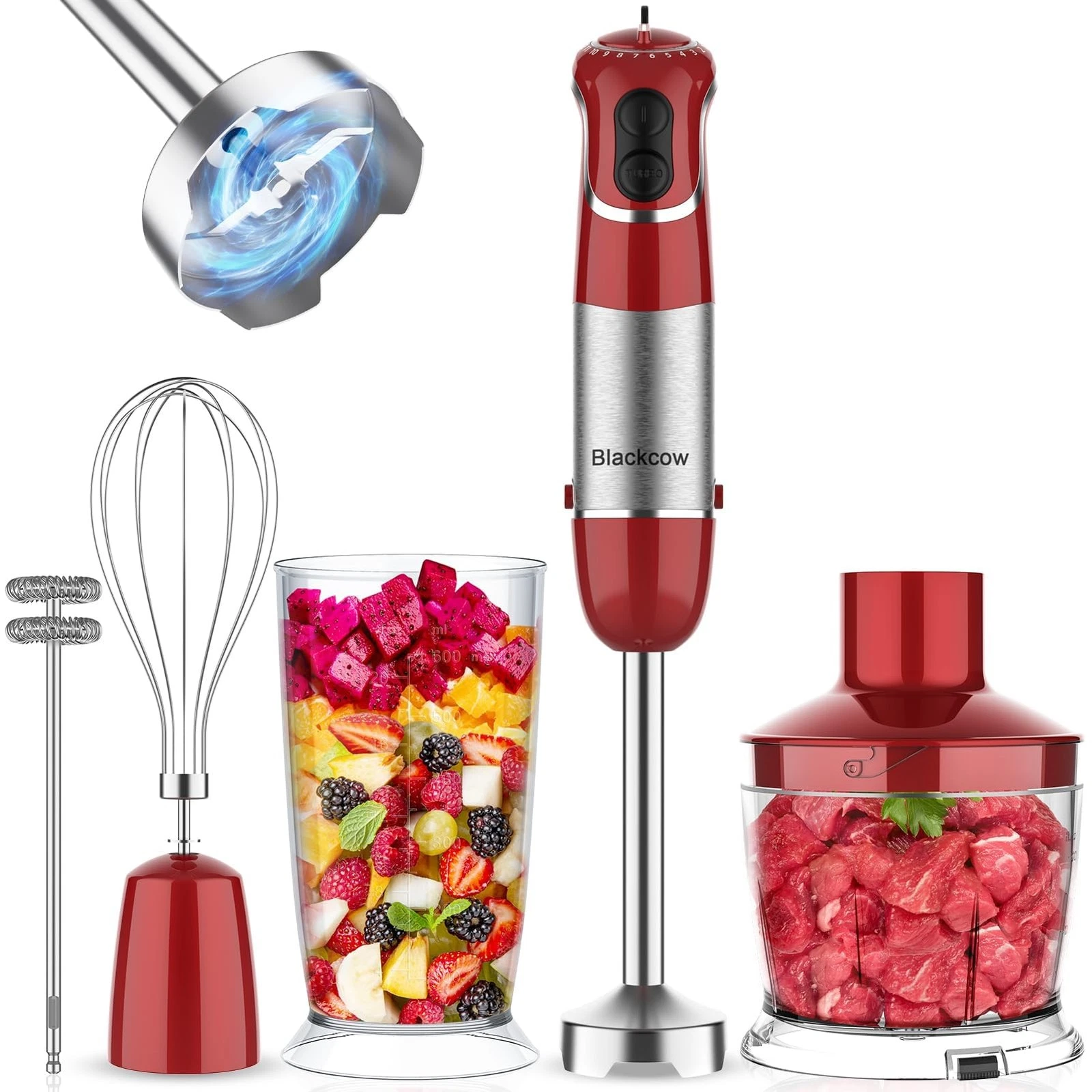 Multi-Use 5 in 1 Immersion Blender 3.0, BPA-, 800W 12 Speed Hand Blenders for...