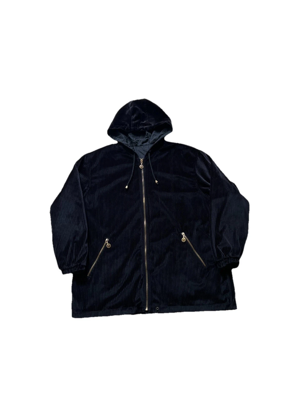 VTG Current Seen Outerwear Men's Full Zip Black Corduroy Reversible Jacket XL  image 1