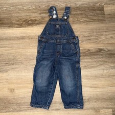OshKosh B'gosh Flannel Lined Denim Overalls 3T Blue Cozy Adjustable