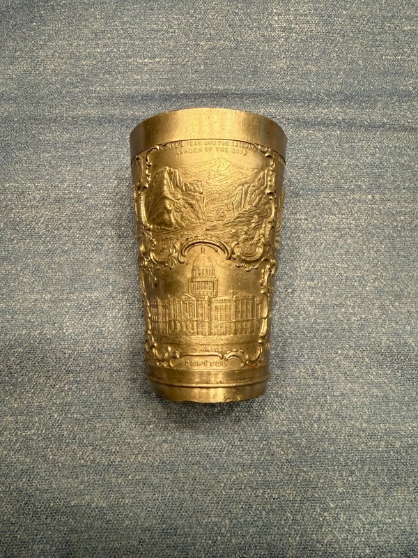 Vintage Pewter Souvenir Colorado Cup Early 1900s, Made in Germany