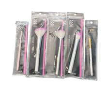 Beauty Essentials Makeup Brush Set 5 Pc Silver Pink Marble NEW