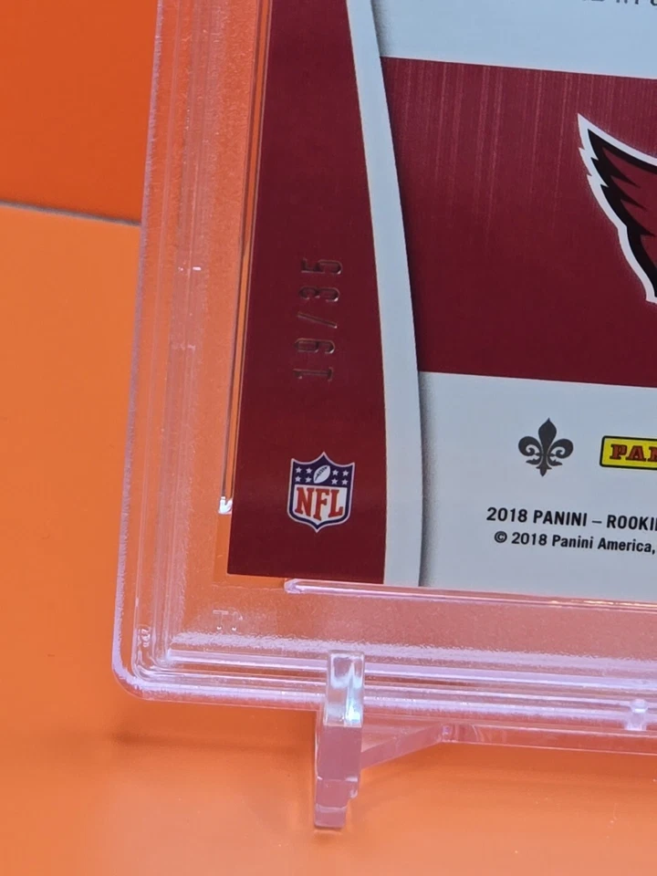 🔴🔴 2018 ROOKIES & STARS LARRY FITZGERALD #CRU-22 CRUSADE ORANGE 19/35 POP 1 🔴 - Image 3 of 4