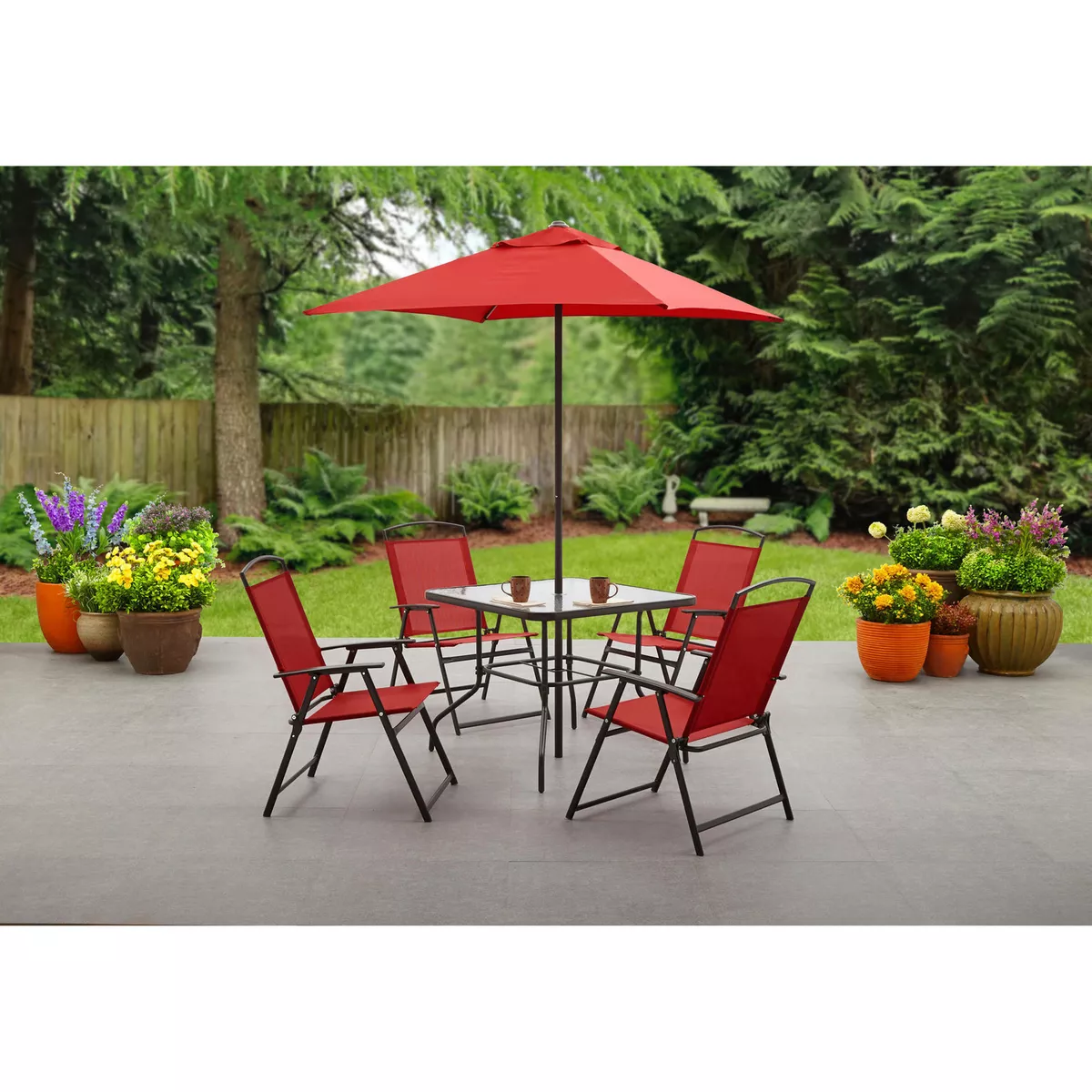 Outdoor Dining Set Patio Furniture Backyard with Table 4 Chairs