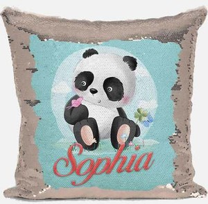 blue magic panda pillow