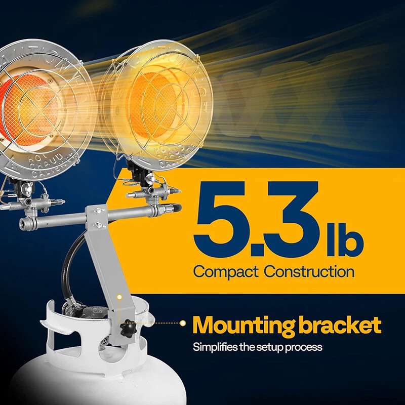 Calentador portátil para exteriores con interruptor de vuelco de propano de 30.000 BTU Foto 4 de 4