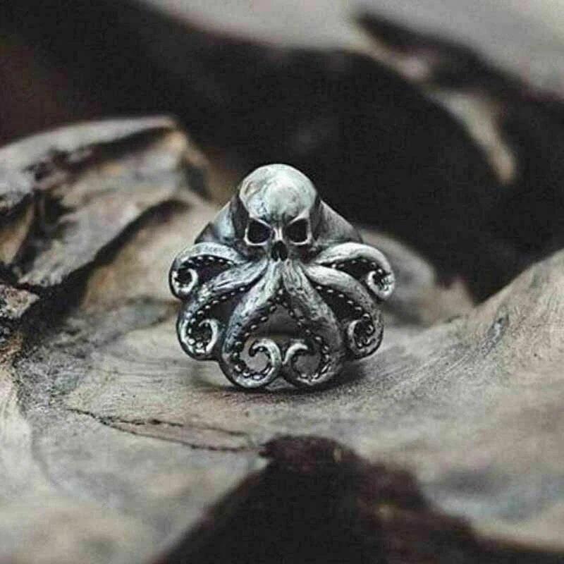 Octopus skull deals ring