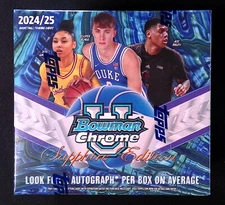 2024-25 Bowman University U Chrome SAPPHIRE Box (1 AUTO) Basketball Brand New