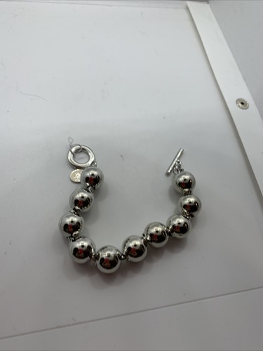 NWOT Brooks Brothers signed silver tone large ball necklace 7.5" V109 - Picture 4 of 4