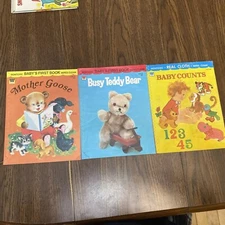 Whitman Baby’s First Books Wipe Clean Baby Counts Mother Goose Busy Teddy Bear