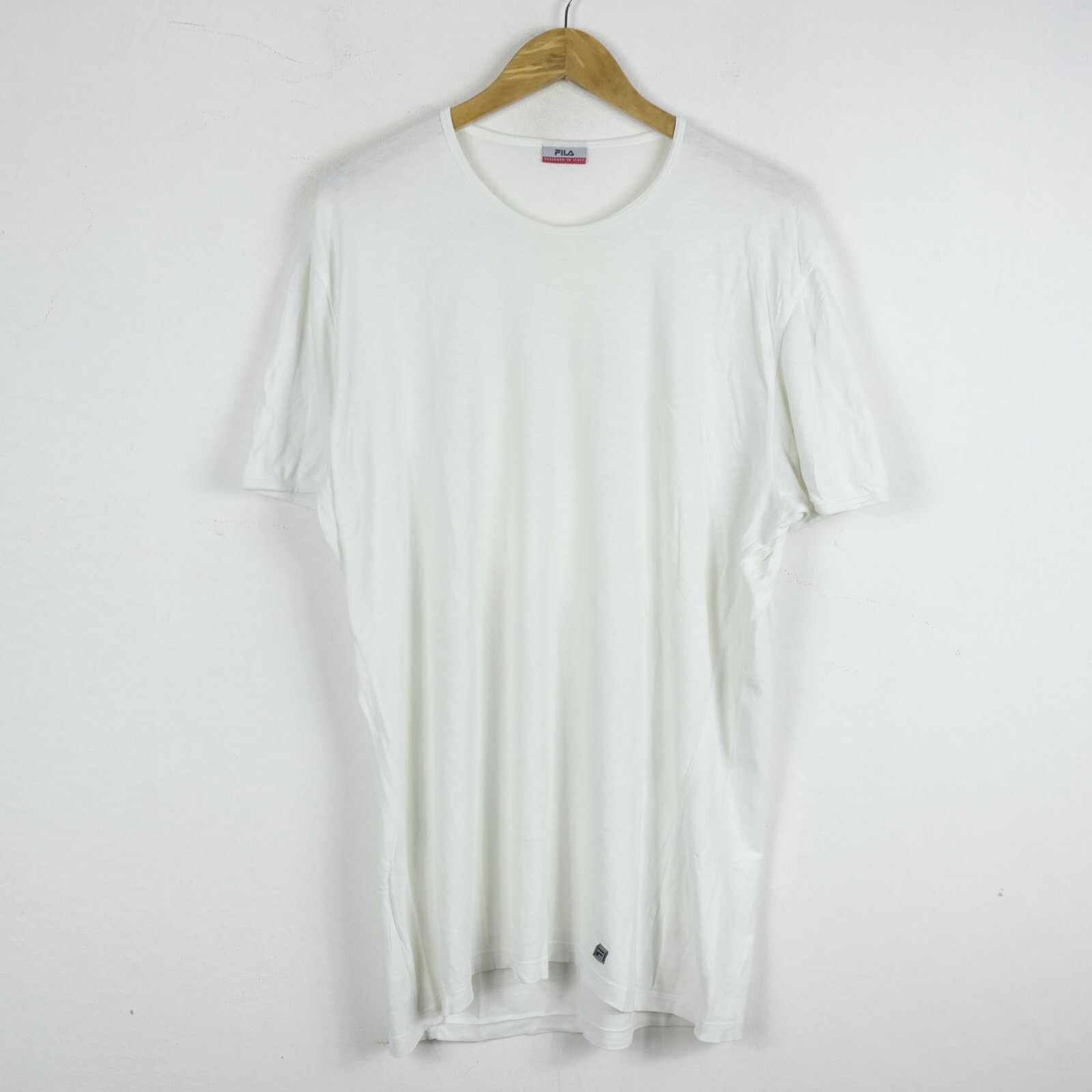 T shirt Fila Taglia 2XL Uomo Cotone Bianco Maglia Sportiva Comoda Tinta unita