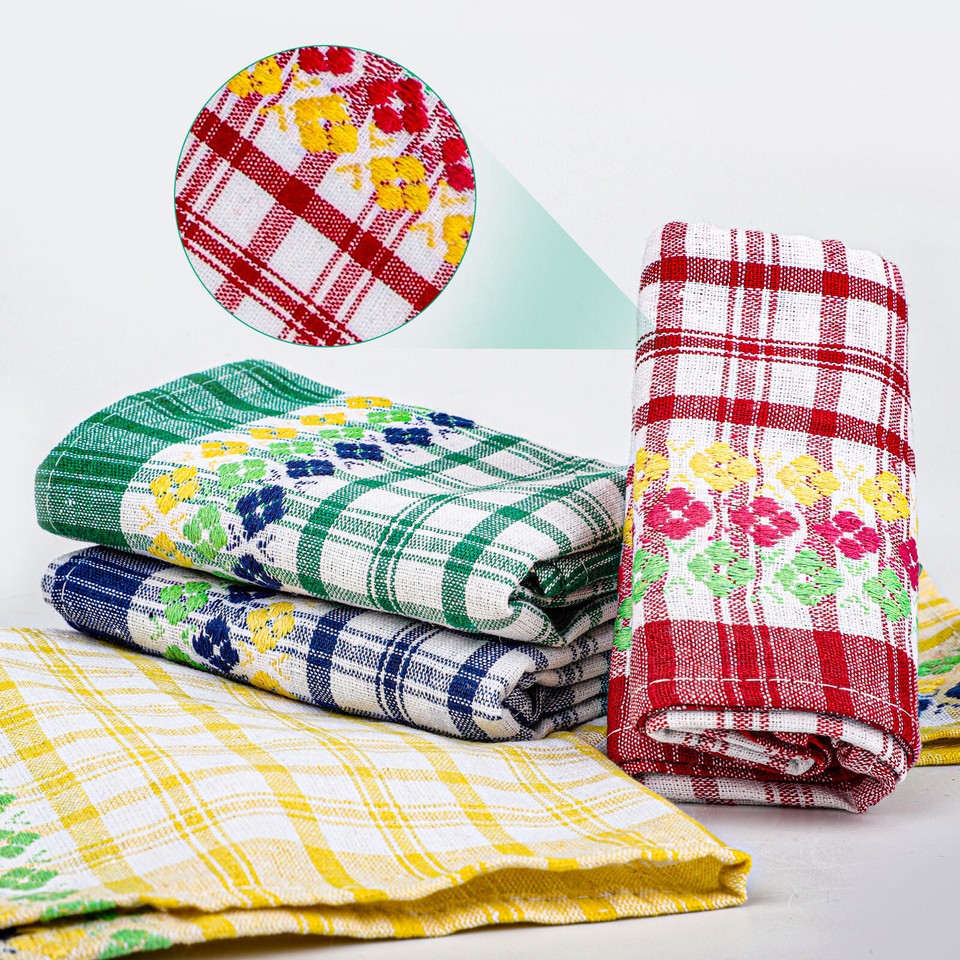 4pcs Large Kitchen Towels, Absorbent Cotton Terry Dish Cloths Tea Towel