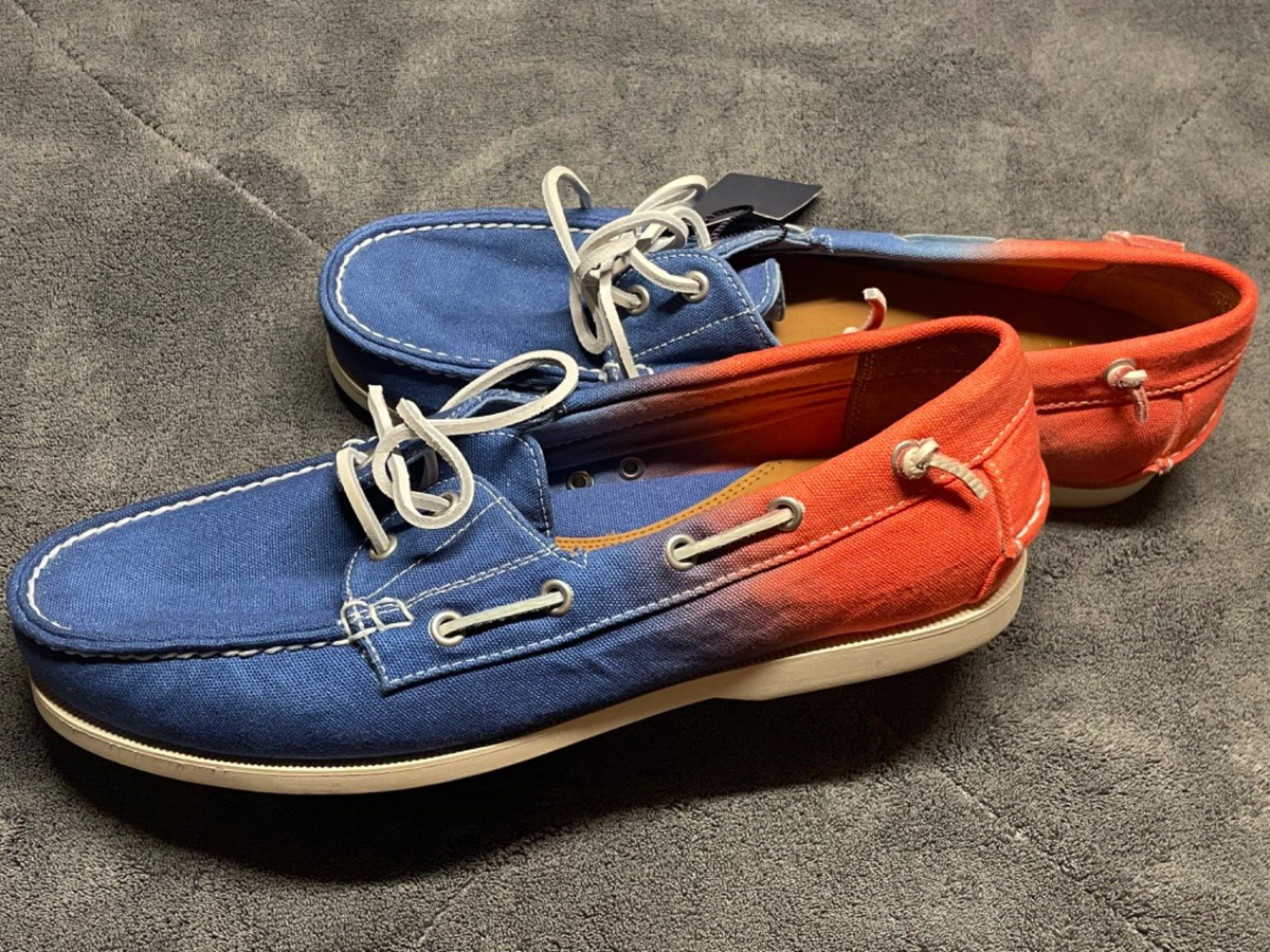 Polo Ralph Lauren Newport Merton boat shoes canvas/leather blue