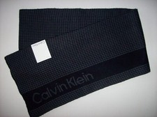 Calvin Klein Scarf Knit Mens Winter Dress Warm Muffler Navy Signature OSFM NWT