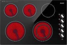 7300W Electric Cooktop 30 Inch Built-In Electric Stove Top 5 Burners 11 Power Le