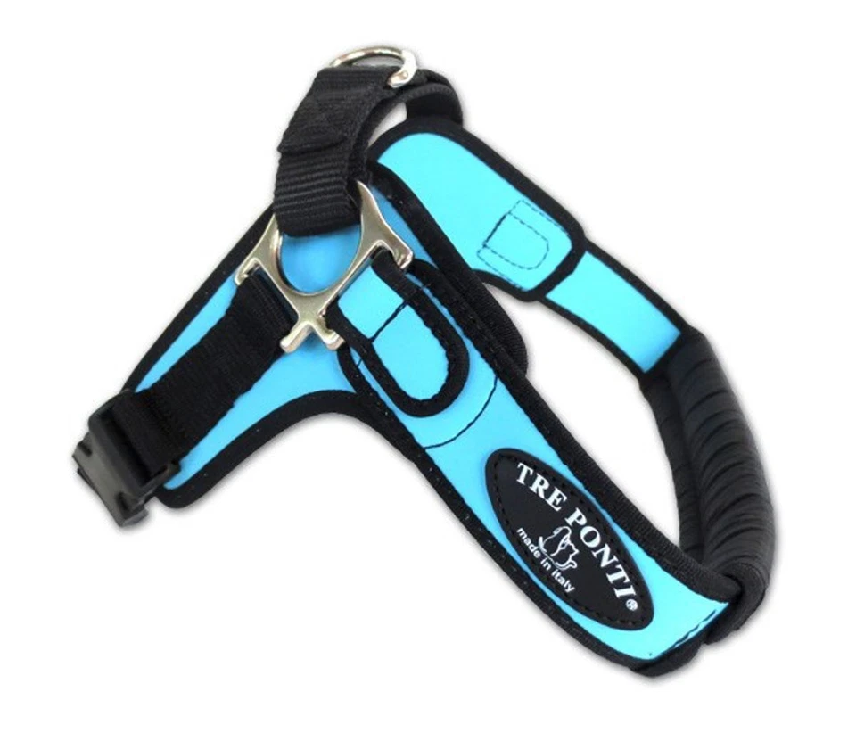 Tre Ponti Geschirr Forza mit schwarzen Rand hellblau 5O-65 cm bis ca. 10 - 20 kg