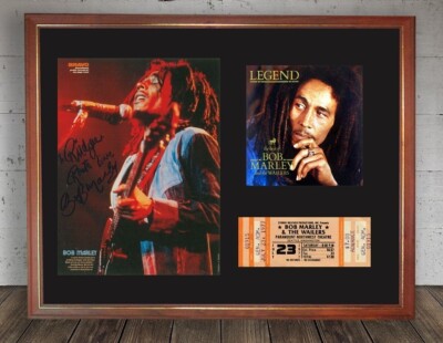 BOB MARLEY The Wailers Legend FRAMED 17x13 Signed Photo & Concert