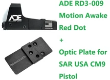 Ade RD3-006 Shake Awake GREEN Dot + Optic Mounting Plate for SAR USA CM9 Pistol