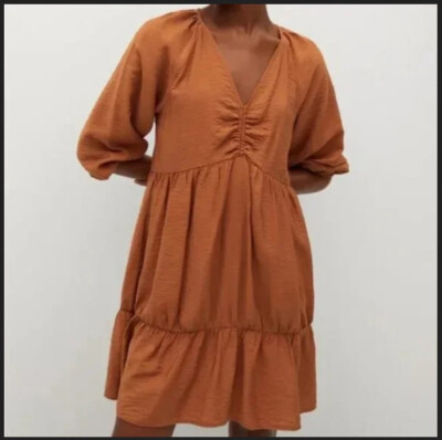 mango brown dress mini Women's short dresses 2026