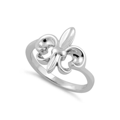 925 Sterling Silver Fleur De Lis Vintage Ring Sweet for Thanksgiving