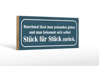 Holzschild Spruch 27X10 Cm Manchmal LäSst Jemanden Gehen Deko Schild Wooden Sign