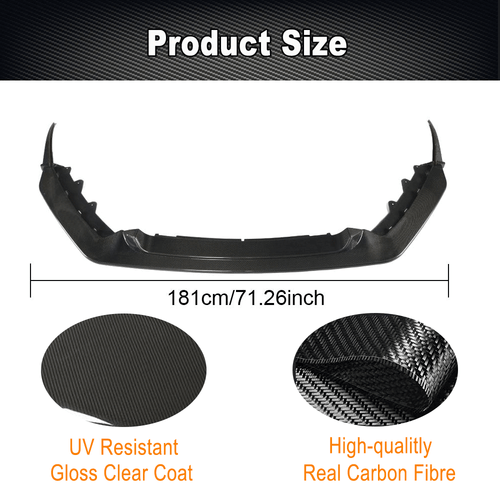 For Jaguar F-Type Base 2-Door 2017-20 REAL CARBON Front Bumper Lip Spoiler Chin - Picture 5 of 10