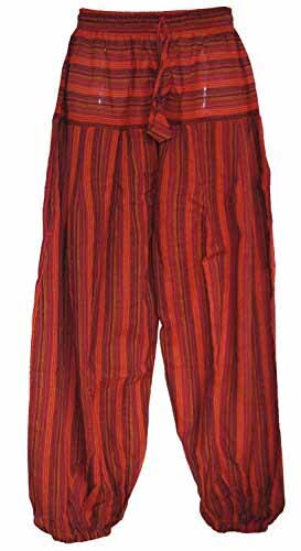 Fair Trade Nepalese a Righe Viaggio Larga Leggero Festival Pantaloni N31 S M L
