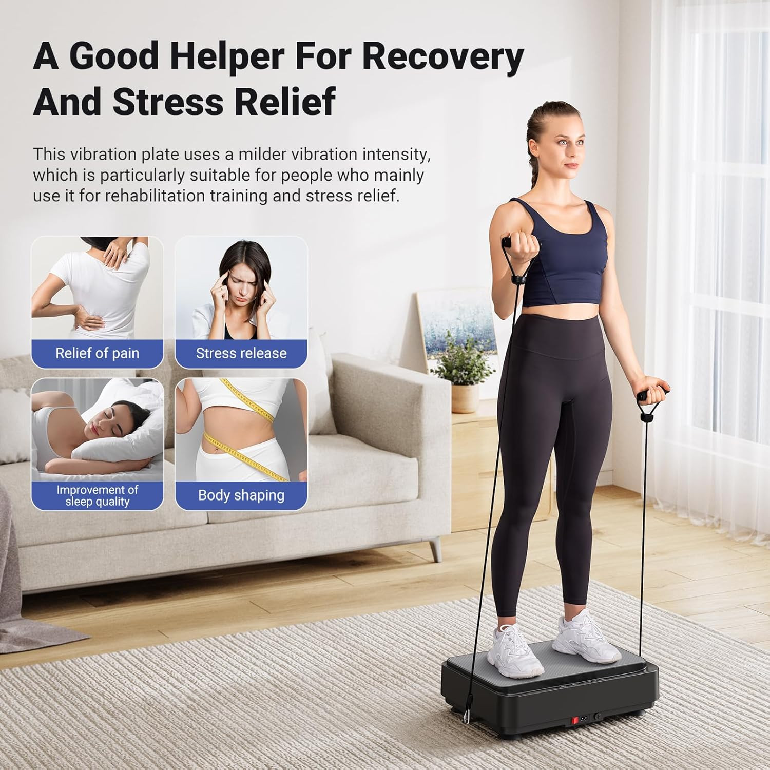 MERACH Vibration Plate Exercise Machine, Mini Vibrating Plate Machine for Women 