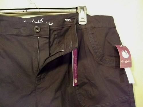 GLORIA VANDERBILT Misha Shorts Black size 24W Button length adjusters NWT n225 - Picture 2 of 7