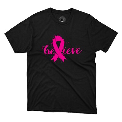 Believe T-Shirt Breast Cancer Awareness Month Pink Ribbon October Month  Warrior