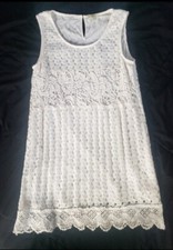 Size M KORI Dress Women's Cream Ivory Mini Lace Dress