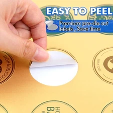 Koala Printable Round Label 2 In Gold Circle Stickers for Inkjet Laser Printers