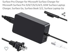 For Microsoft Surface Pro 3 4 5 6 7 8 9 Wall Charger AC Power Adapter 1706 65W