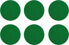 6 Pack Self Adhesive Air Hockey Mallet Felt Pads, Green, 94Mm