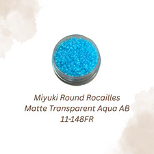 Miyuki 11/0 Round Seed Beads 11-148FR Matte Transparent Aqua AB 20 Grams