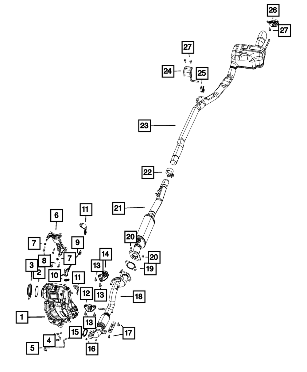 Genuine Mopar Exhaust Bracket And Isolator 68312972ab