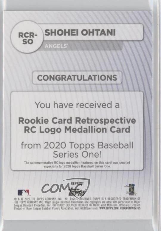 2020 Topps Rookie Card Retrospective Logo Medallions Shohei Ohtani #RCR-SO - Image 2 of 2