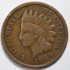 1909 Indian Head Penny Cent Very Good/Fine (VG/F)