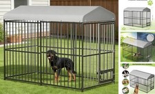 6 x 8FT Large Outdoor Dog Kennel with Waterproof Cover, Heavy Duty 4 x 8FT