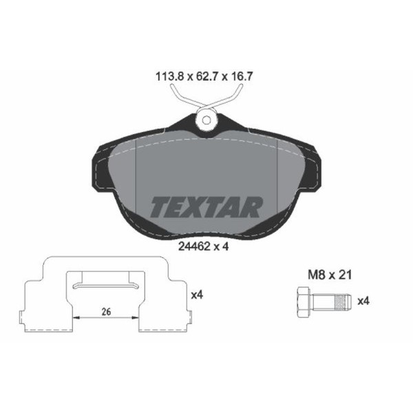 Textar BremsbeläGe Bremsbelegsatz Hinten System Lucas FüR CitroëN C6-image
