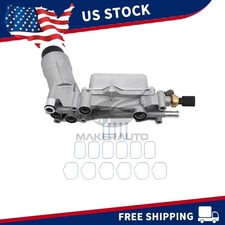 Aluminum Engine Oil Cooler Filter Housing For 11-16 Dodge Jeep Chrysler Ram 3.6L