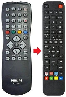 Fernbedienung passend für PHILIPS 51TVB70/39 | 51TVB7039 | CRP661-01