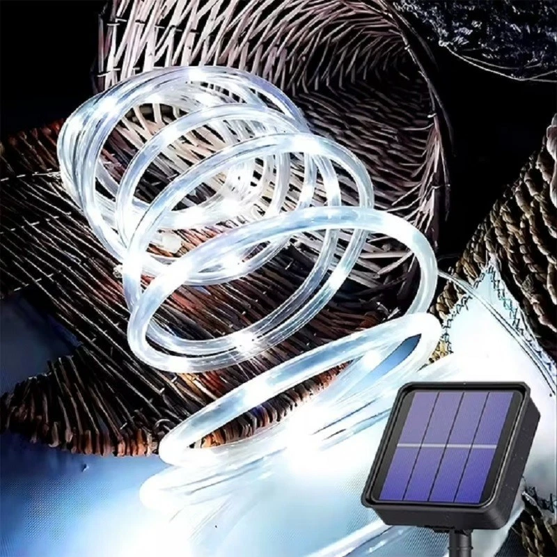 Outdoor Solar String Lights 100 LED Rope Lights PCV For Garden Fence Patio Yard - Image 3 of 4