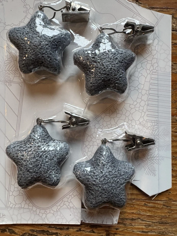 Neu 4 X Tischtuch Beschwerer Stern Steinoptik Tischdecke Klammern