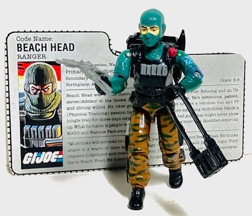 GI Joe 1986 Beach Head V1 Complete File Card Minty Clean Vintage Hasbro ARAH