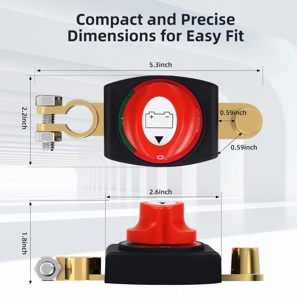 12-24V Battery Disconnect Switch Master Power Cut-Off Isolator Marine Car - Image 4 of 4